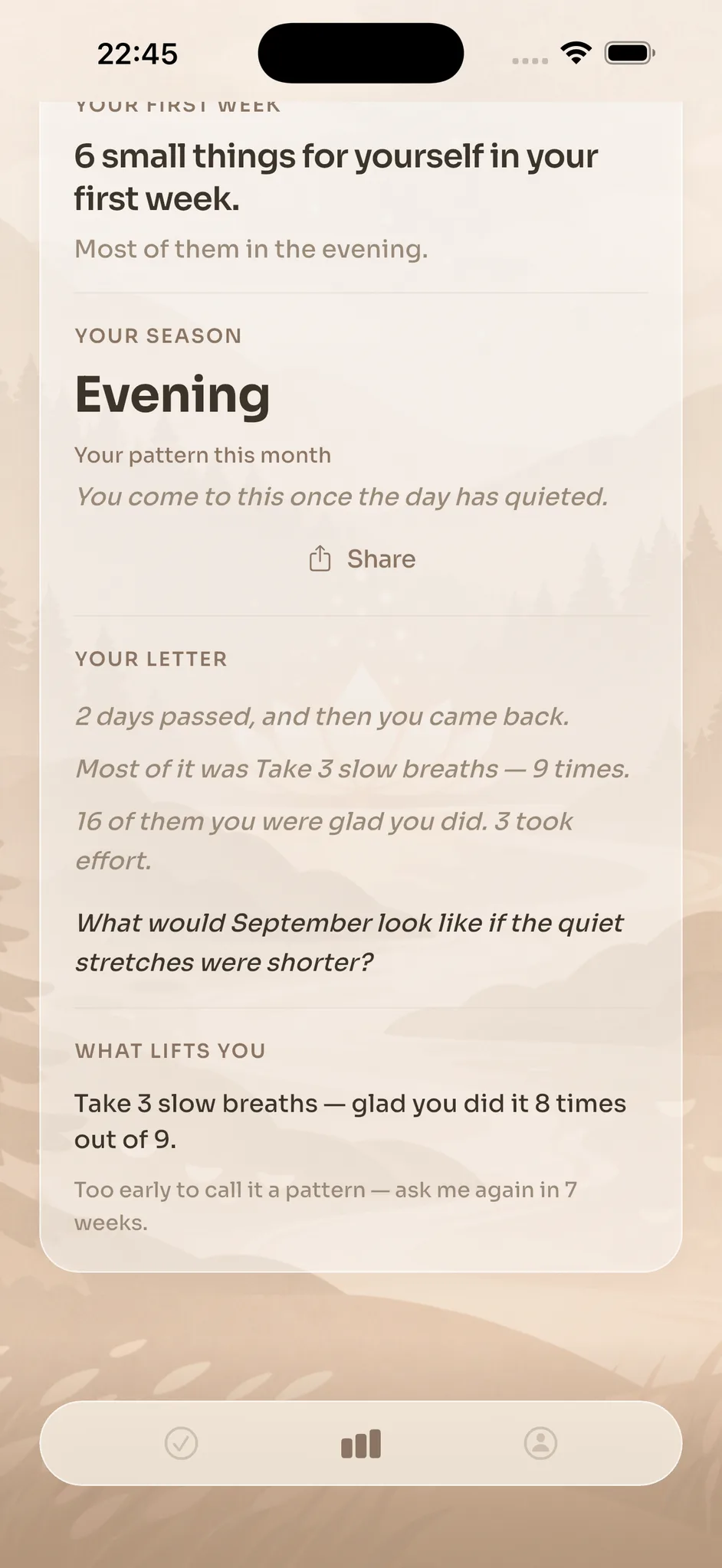 A letter that reads the month back to you